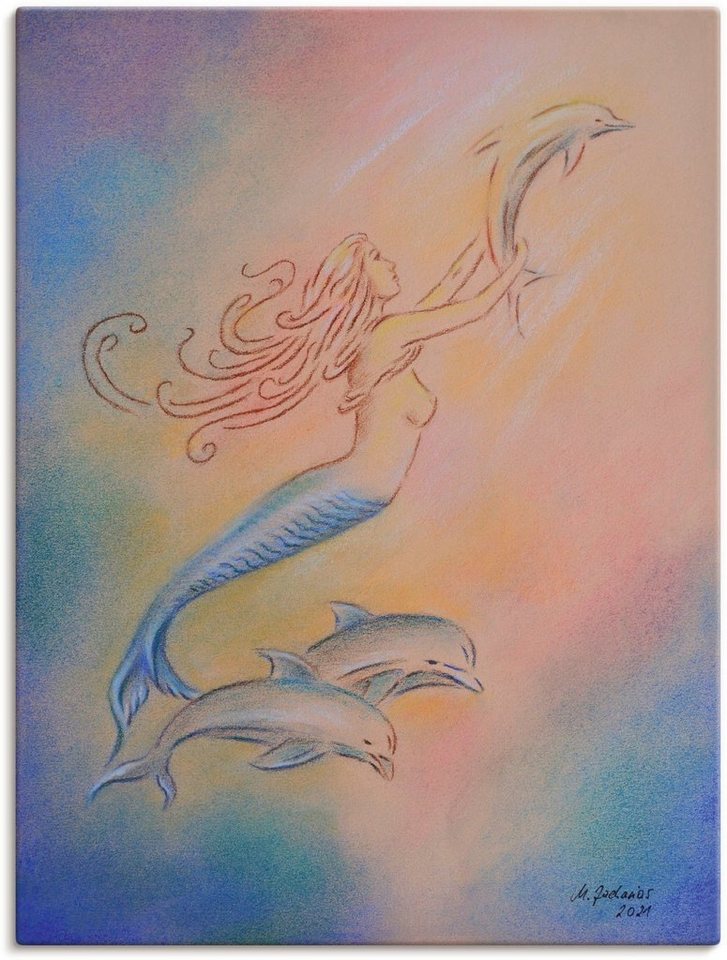 Artland Leinwandbild Delphine Engel, klassische Fantasie (1 St), auf Keilrahmen gespannt von Artland