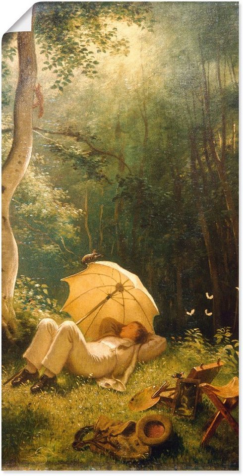 Artland Kunstdruck Der Maler (Rast im Walde), Mann (1 St), als Leinwandbild, Wandaufkleber oder Poster in versch. Größen von Artland
