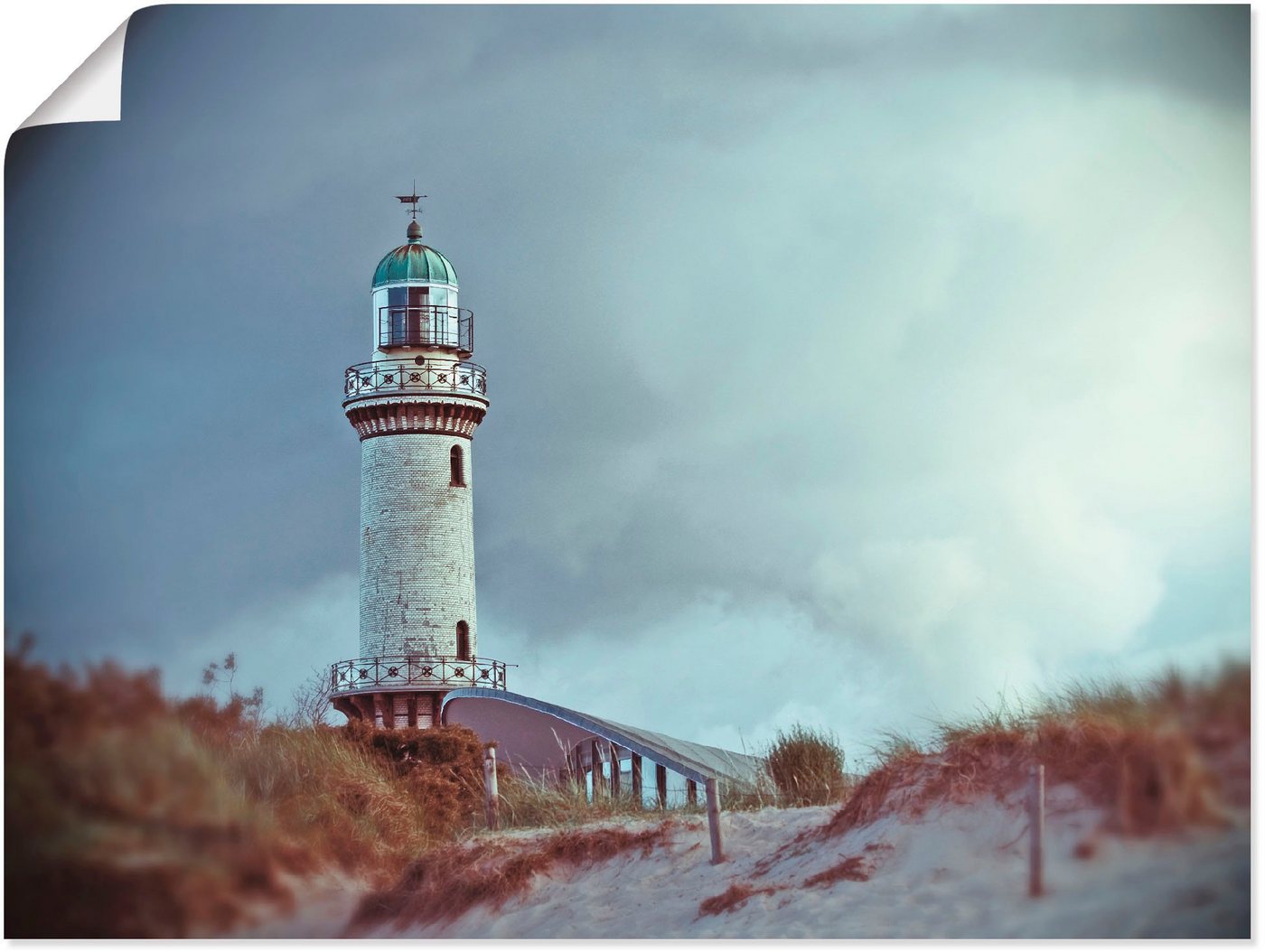 Artland Wandbild Der Warnemünder Leuchtturm, Gebäude (1 St), als Leinwandbild, Poster in verschied. Größen von Artland