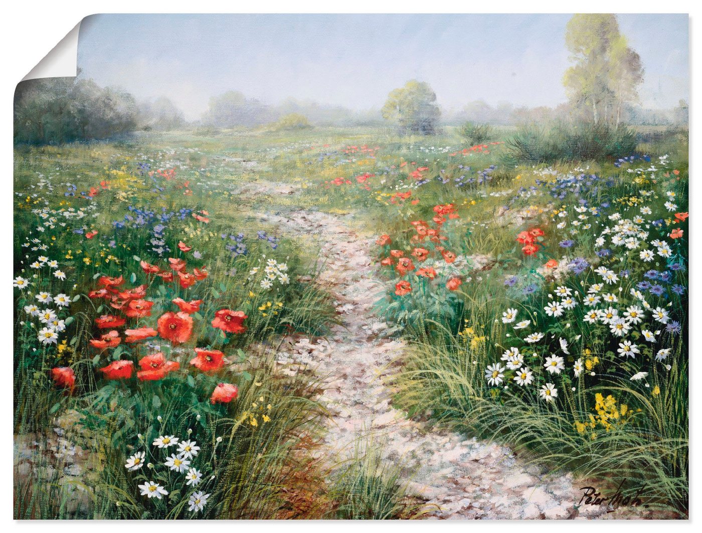Artland Wandbild Dichte der Natur, Blumenwiese (1 St), als Leinwandbild, Poster, Wandaufkleber in verschied. Größen von Artland