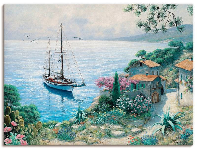 Artland Leinwandbild Die Bucht, Boote & Schiffe (1 St), auf Holzrahmen gespannt von Artland