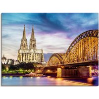 Artland Wandbild "Dom und Brücke in Köln", Deutschland, (1 St.), als Leinwandbild, Poster in verschied. Größen Artland Wandbild "Dom und Brücke in Köln", Deutschland, (1 St.), als Leinwandbild, Poster in verschied. Größen von Artland
