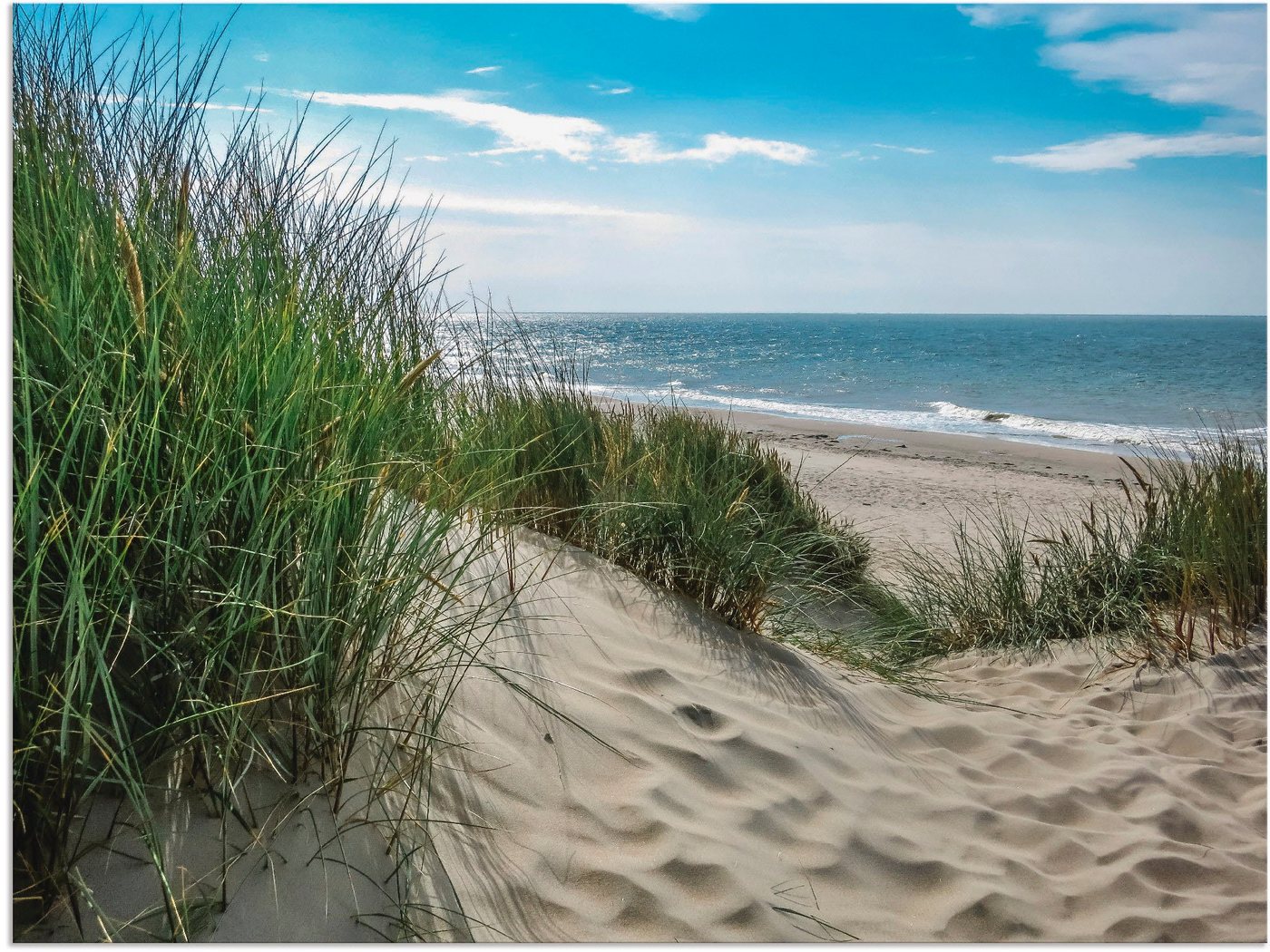 Artland Wandbild Dünenlandschaft im Sommer an der Nordsee, Strand (1 St), als Alubild, Outdoorbild, Leinwandbild, Poster, Wandaufkleber von Artland