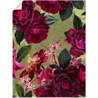 Artland Wandbild "Dunkle Rosen auf Grün", Blumenbilder, (1 St.) von Artland