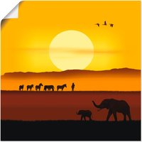 Artland Poster "Ein Morgen in der afrikanischen Savanne", Wildtiere, (1 St.) von Artland