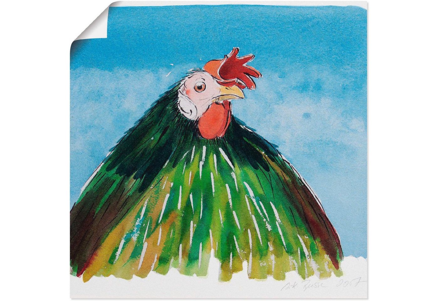 Artland Poster Eitler Hahn, Vögel (1 St), als Leinwandbild, Wandaufkleber oder Poster in versch. Größen von Artland