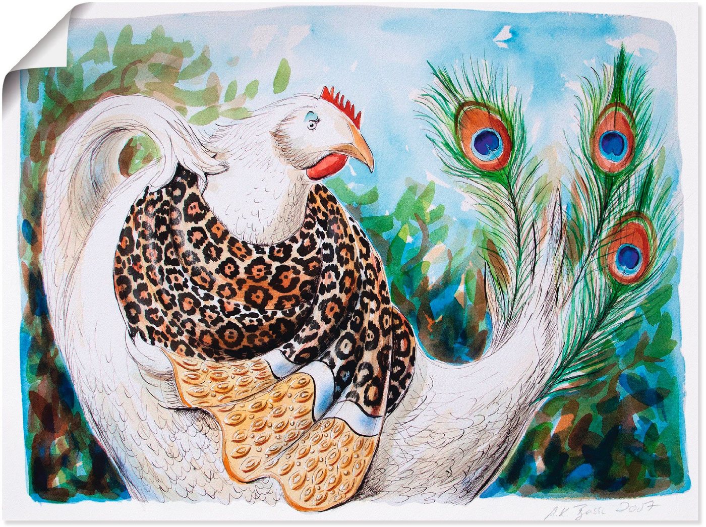 Artland Poster Eitles Huhn, Vögel (1 St), als Leinwandbild, Wandaufkleber oder Poster in versch. Größen von Artland