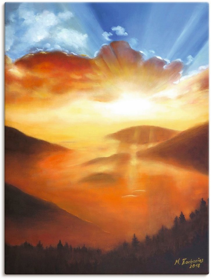 Artland Leinwandbild Erwachen in der Natur, Bilder vom Sonnenuntergang & -aufgang (1 St), auf Holzrahmen gespannt von Artland