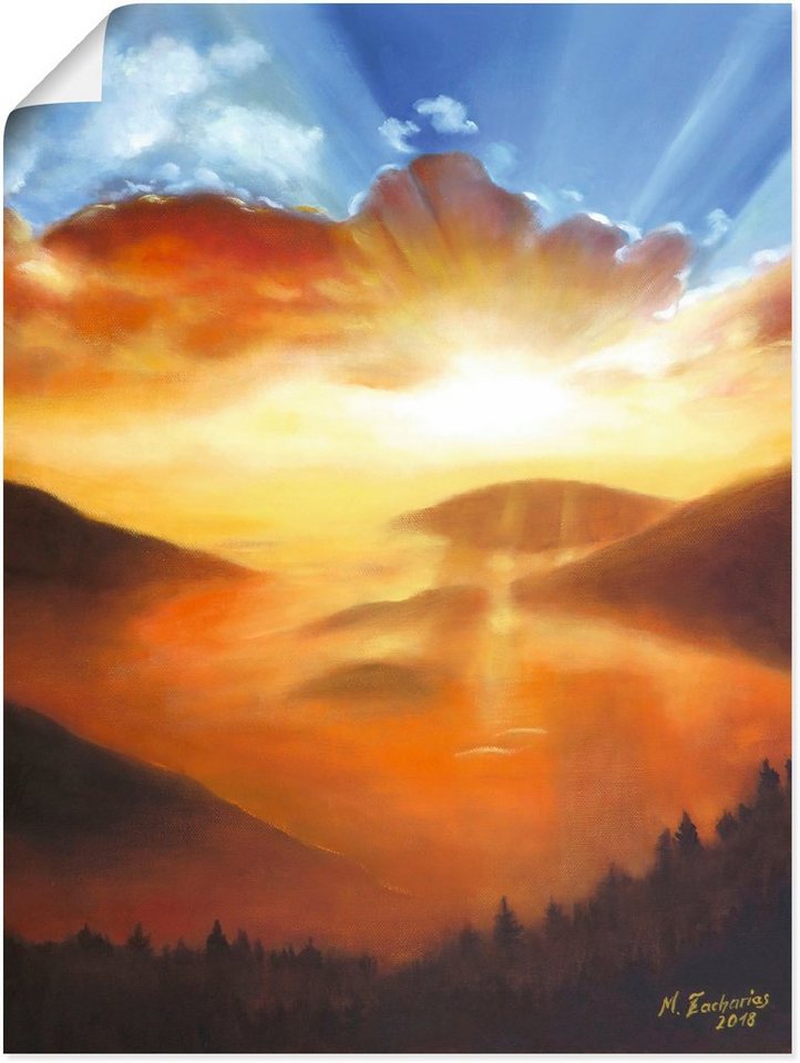 Artland Wandbild Erwachen in der Natur, Bilder vom Sonnenuntergang & -aufgang (1 St), als Leinwandbild, Poster in verschied. Größen von Artland