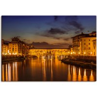 Artland Wandbild "FLORENZ Ponte Vecchio am Abend", Florenz, (1 St.) von Artland