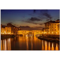Artland Wandbild "FLORENZ Ponte Vecchio am Abend", Florenz, (1 St.), als Alubild, Outdoorbild, Leinwandbild in verschied. Größen von Artland