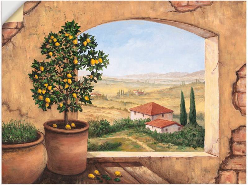 Artland Wandbild Fenster in der Toskana, Fensterblick (1 St), als Alubild, Outdoorbild, Leinwandbild, Poster, Wandaufkleber von Artland