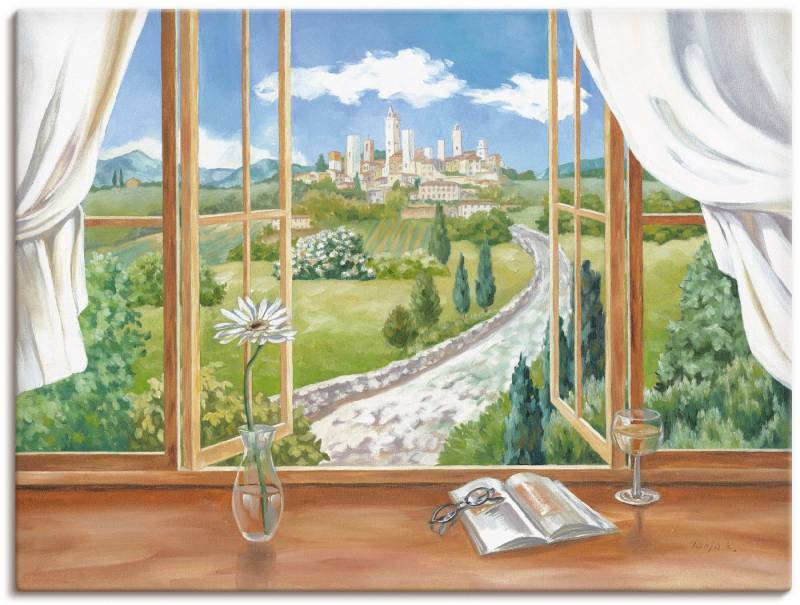 Artland Wandbild Fenster zur Toskana, Fensterblick (1 St), als Alubild, Outdoorbild, Leinwandbild in verschied. Größen von Artland