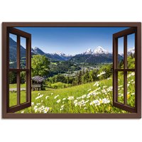 Artland Wandbild "Fensterblick Bayerischen Alpen", Berge, (1 St.) von Artland