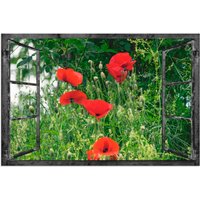 Artland Wandbild "Fensterblick - Klatschmohn", Fensterblick, (1 St.) von Artland