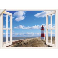 Artland Wandbild "Fensterblick - Leuchtturm Sylt", Fensterblick, (1 St.), als Leinwandbild, Poster, Wandaufkleber in verschied. Größen von Artland