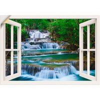 Artland Wandbild "Fensterblick Wasserfall in Kanchanaburi", Fensterblick, (1 St.) von Artland