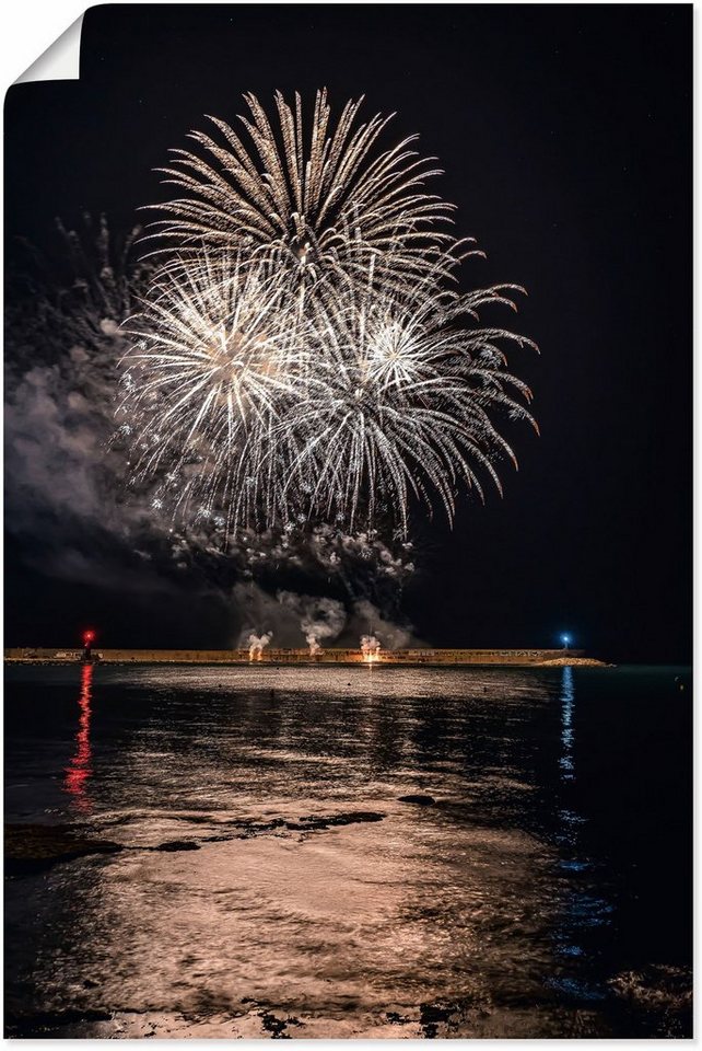 Artland Wandbild Feuerwerk am Meer, Himmelsbilder (1 St), als Alubild, Leinwandbild, Wandaufkleber oder Poster in versch. Größen von Artland