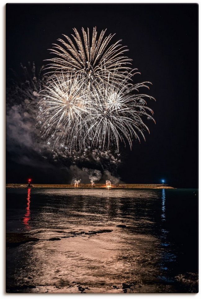 Artland Wandbild Feuerwerk am Meer, Himmelsbilder (1 St), als Alubild, Leinwandbild, Wandaufkleber oder Poster in versch. Größen von Artland