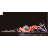 Artland Wandbild "Frau in Wasser liegend mit Python", Frau, (1 St.) von Artland