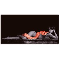 Artland Wandbild "Frau in Wasser liegend mit Python", Frau, (1 St.) von Artland