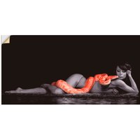 Artland Wandbild "Frau in Wasser liegend mit Python", Frau, (1 St.) von Artland