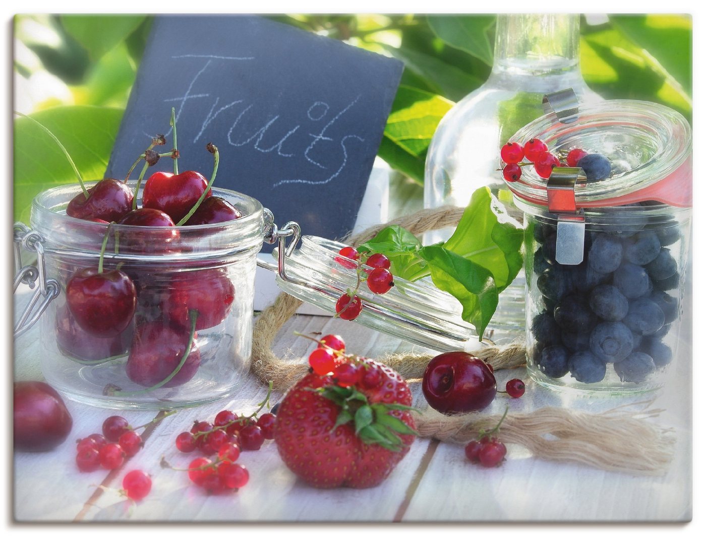 Artland Wandbild Frischer Früchte Sommer, Lebensmittel (1 St), als Leinwandbild, Poster in verschied. Größen von Artland