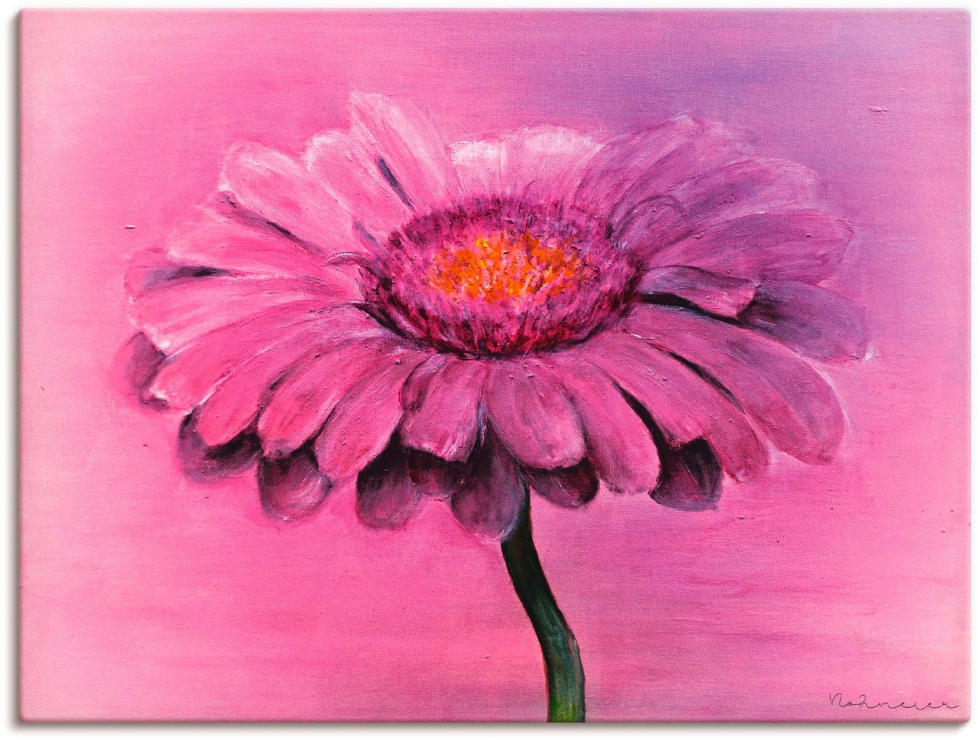 Artland Leinwandbild Gerbera, Blumen (1 St), auf Keilrahmen gespannt von Artland