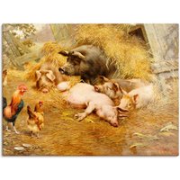 Artland Wandbild "Glückliches Tierleben.", Haustiere, (1 St.), als Leinwandbild, Poster in verschied. Größen von Artland