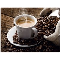 Artland Wandbild "Heißer Kaffee - dampfender Kaffee", Getränke, (1 St.) von Artland