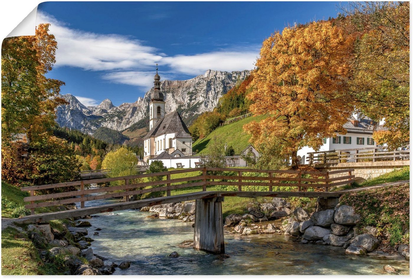 Artland Wandbild Herbst im Berchtesgadener Land, Berge & Alpenbilder (1 St), als Alubild, Leinwandbild, Wandaufkleber oder Poster in versch. Größen von Artland