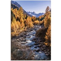 Artland Leinwandbild "Herbst im Oberengadin", Vier Jahreszeiten Bilder, (1 St.) von Artland