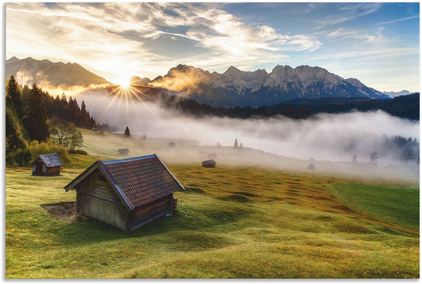 Artland Wandbild Herbst in Bayern, Berge & Alpenbilder (1 St), als Alubild, Outdoorbild, Leinwandbild, Wandaufkleber, versch. Größen von Artland
