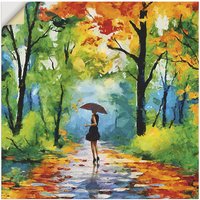 Artland Wandbild "Herbstlicher Spaziergang im Park", Vier Jahreszeiten Bilder, (1 St.) von Artland