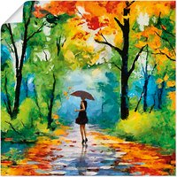 Artland Wandbild "Herbstlicher Spaziergang im Park", Vier Jahreszeiten Bilder, (1 St.) von Artland
