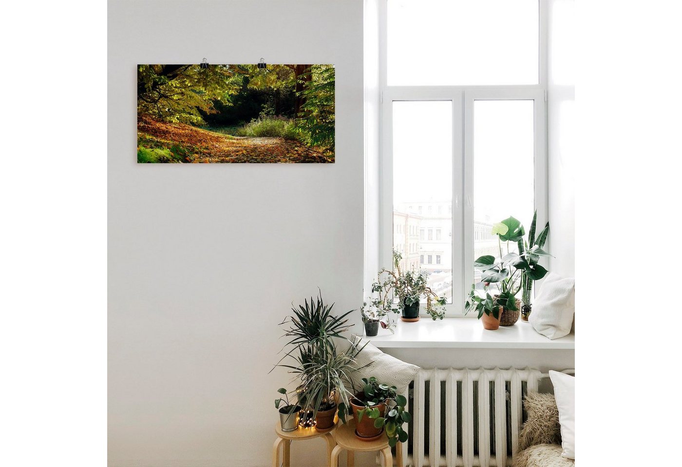 Artland Poster Herbstteppich, Wald (1 St), als Leinwandbild, Wandaufkleber oder Poster in versch. Größen von Artland