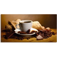 Artland Wandbild "Kaffeetasse Zimtstange Nüsse Schokolade", Getränke, (1 St.), als Leinwandbild, Poster, Wandaufkleber in verschied. Größen von Artland