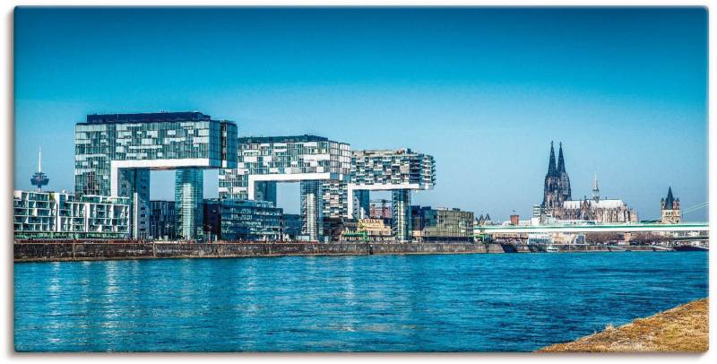 Artland Wandbild Köln Kranhäuser und Dom, Gebäude (1 St), als Alubild, Outdoorbild, Leinwandbild in verschied. Größen von Artland