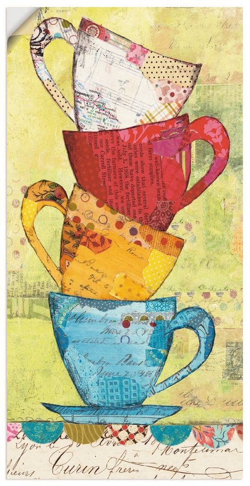 Artland Wandbild Komm zum Kaffee, Geschirr & Besteck (1 St), als Leinwandbild, Poster, Wandaufkleber in verschied. Größen von Artland