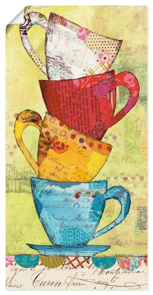 Artland Wandbild Komm zum Kaffee, Geschirr & Besteck (1 St), als Leinwandbild, Poster, Wandaufkleber in verschied. Größen von Artland