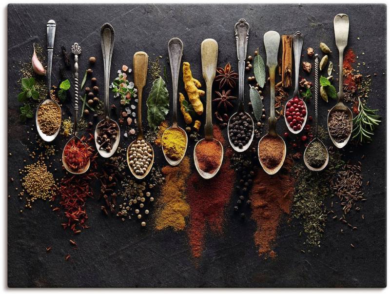Artland Wandbild Kräuter Gewürze Schiefer, Lebensmittel (1 St), als Alubild, Outdoorbild, Leinwandbild, Poster, Wandaufkleber von Artland