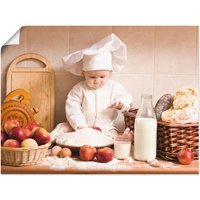 Artland Wandbild "Küche Junge Kind Backen", Bilder von Kindern, (1 St.), als Alubild, Outdoorbild, Leinwandbild, Poster, Wandaufkleber von Artland