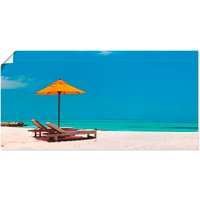 Artland Wandbild "Liegestuhl Sonnenschirm Strand Malediven", Strand, (1 St.) von Artland