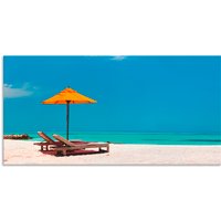 Artland Wandbild "Liegestuhl Sonnenschirm Strand Malediven", Strand, (1 St.) von Artland