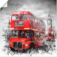 Artland Wandbild "London Westminster Rote Busse", Auto, (1 St.) von Artland