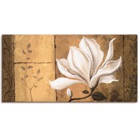 Artland Leinwandbild "Magnolie an Gold-Braun" 1 Stk. tlg. als Leinwandbild, Poster in verschied. Größen von Artland