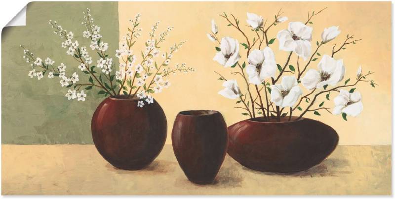 Artland Wandbild Magnolien, Vasen & Töpfe (1 St), als Alubild, Outdoorbild, Leinwandbild, Poster, Wandaufkleber von Artland