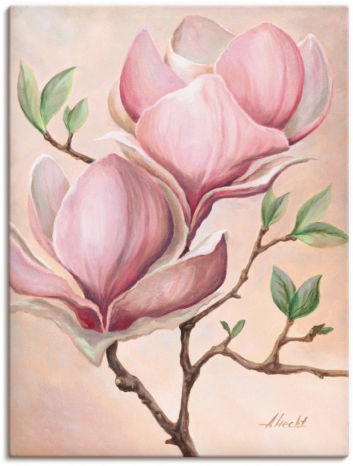 Artland Wandbild Magnolienblüten, Blumen (1 St), als Leinwandbild, Poster in verschied. Größen von Artland