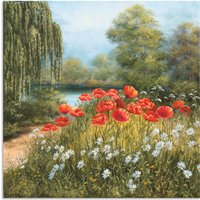 Artland Wandbild "Mohnwiese am See", Blumenwiese, (1 St.) von Artland