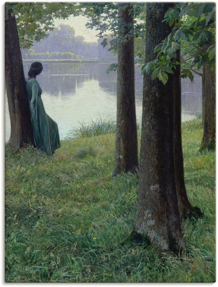 Artland Wandbild Morgen am Teich in Rastede. 1906, Frau (1 St), als Leinwandbild, Poster in verschied. Größen von Artland